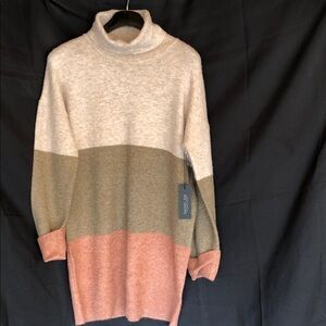 Colorblock Turtleneck Dresser Sweater